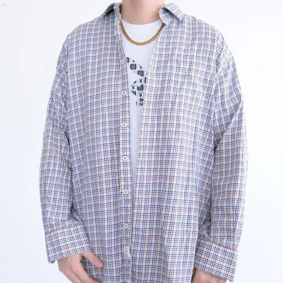 Vintage Peter Millar Multi-colour Checker 100% Cotton Button Up Shirt Size XL - Picture 2 of 14